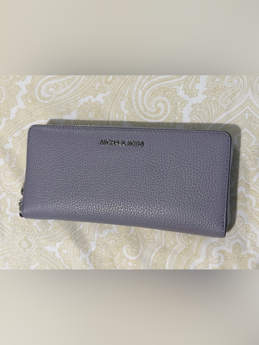 Michael Kors Large Pebbled Leather Continental Wallet in Lilac